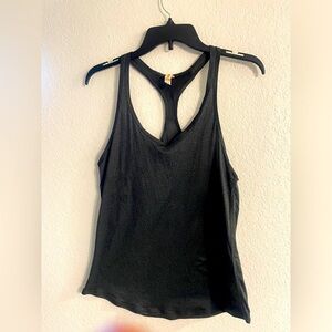LUCY Workout Racerback Tank Women's Black with little dots size medium